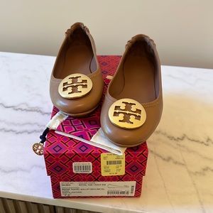 Tory Burch Minnie Travel Ballet Flats sz 7.5 excellent condition